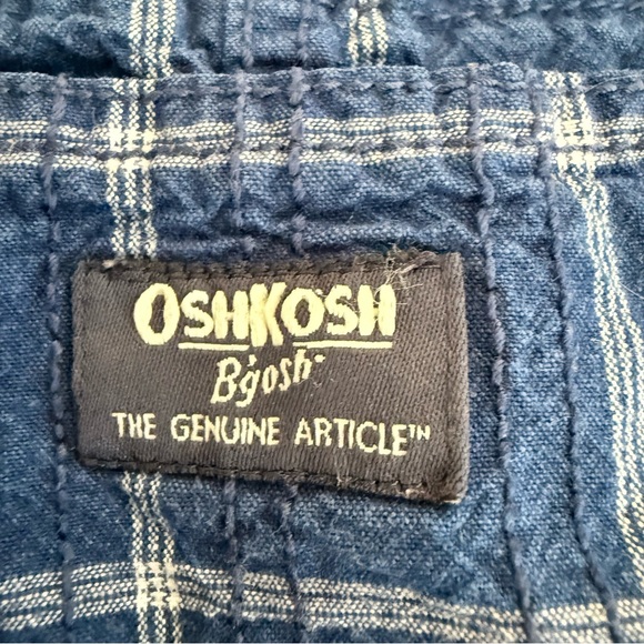 OshKosh B'gosh Blue Plaid Kids Overalls size 3t - Picture 3 of 6
